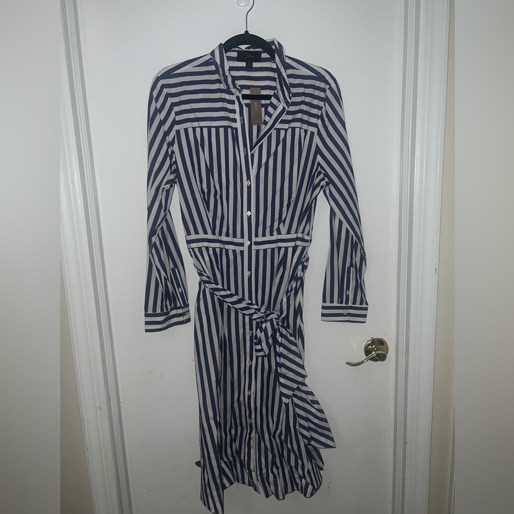 J. Crew stripped tie waist shirtdress